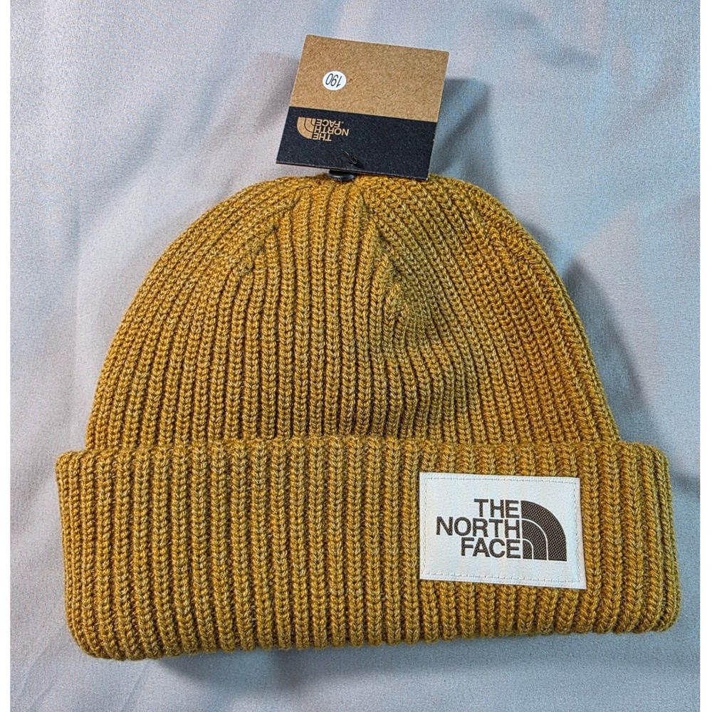 The North Face Salty Dog Beanie Mens OS Timber Tan Brown Ribbed Knit Hat NEW